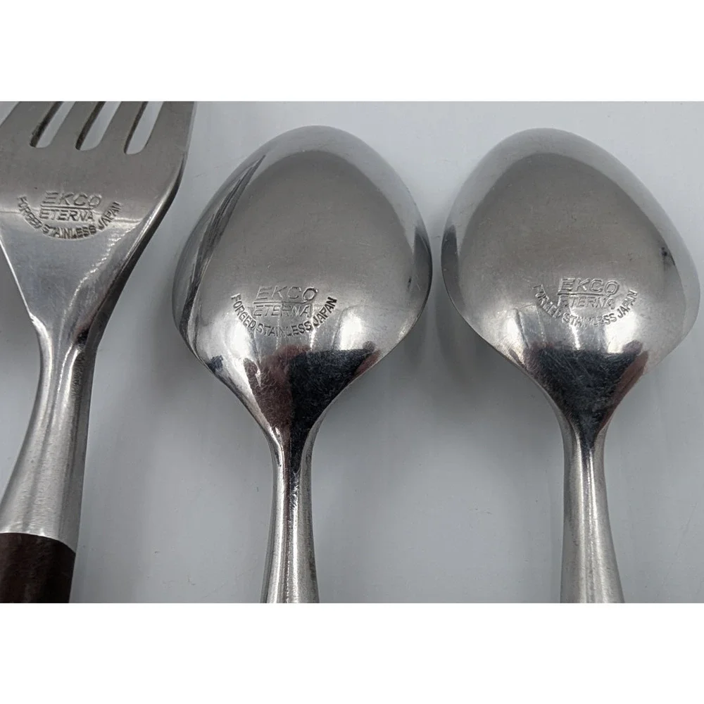 Epic Forged Stainless Brown Flatware MCM 10 Pieces Spoons Forks Knives